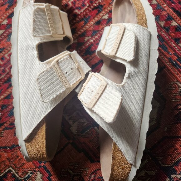 *** SALE*** !! Birkenstocks canvas off white size 38 - Picture 2 of 3